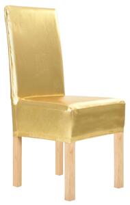 Elastyczne pokrowce na proste krzesła, 6 szt., złote
