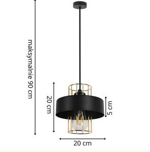 Czarna metalowa lampa wisząca w stylu loft - A239-Amla
