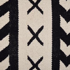 2 poduszki dekoracyjne bawełna ręcznie tkane 45 x 45 cm beżowo-czarne Deadnettle Beliani