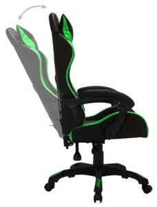 Fotel dla gracza z RGB LED, zielono-czarny, sztuczna skÃ³ra