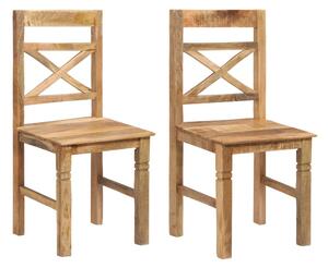 Krzesła do jadalni, 2 szt., lite drewno mango