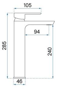 Bateria Umywalkowa REA MY2021-21G ARGUS Wysoka Złoty