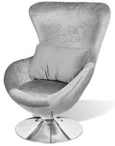Fotel o owalnym kształcie, srebrny