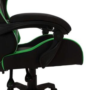 Fotel dla gracza z RGB LED, zielono-czarny, sztuczna skÃ³ra