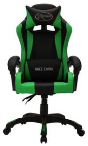 Fotel dla gracza z RGB LED, zielono-czarny, sztuczna skÃ³ra