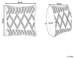 Poduszka dekoracyjna bawełna ręcznie tkana 45 x 45 cm beżowa Corydalis Beliani