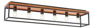 Lindby - Miravi 6 Lampa Sufitowa Black/Oak Lindby