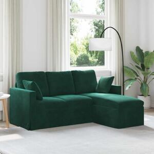 Nowoczesna sofa aksamitna w ciemnej zieleni z metalowÄ ramÄ