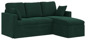 Nowoczesna sofa aksamitna w ciemnej zieleni z metalowÄ ramÄ