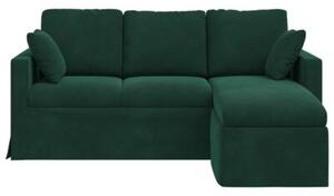 Nowoczesna sofa aksamitna w ciemnej zieleni z metalowÄ ramÄ