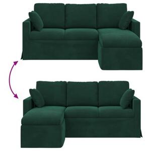 Nowoczesna sofa aksamitna w ciemnej zieleni z metalowÄ ramÄ