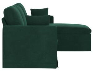 Nowoczesna sofa aksamitna w ciemnej zieleni z metalowÄ ramÄ