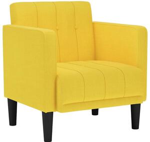 Sofa fotel z podÅokietnikami jasnoÅ¼Ã³Åty 53 cm tkanina