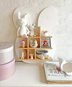 Biała półka dziecięca w kształcie króliczka - Pera 3X