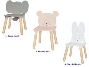 Krzesło dla dzieci z drewna biały króliczek - Armo