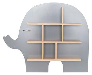 Srebrna półka dla dzieci w kształcie słonika - Pera 4X