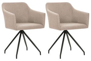 Obrotowe krzesła stołowe, 2 szt., taupe, tkanina