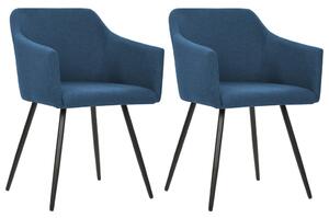 Krzesła stołowe, 2 szt., niebieskie, tapicerowane tkaniną