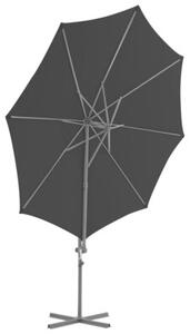 Parasol wiszący ze stalowym słupkiem, 300 cm, czarny