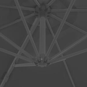 Parasol wiszący ze stalowym słupkiem, 300 cm, czarny