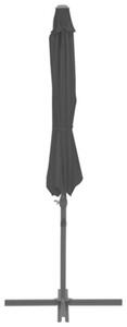 Parasol wiszący ze stalowym słupkiem, 300 cm, czarny