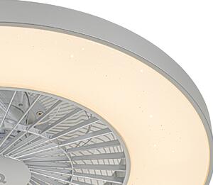 Inteligentny wentylator sufitowy srebrny z efektem gwiazdy z możliwością ściemniania - Climo Oswietlenie wewnetrzne