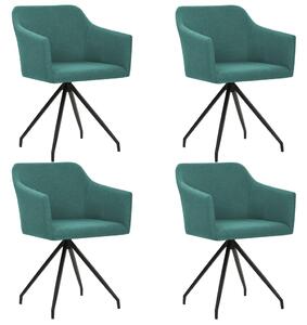 Obrotowe krzesła stołowe, 4 szt., zielone, tkanina