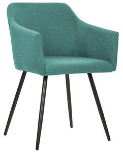 Krzesła stołowe, 6 szt., zielone, tkanina