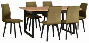 Stół 140/180x80 z 6 krzesłami do salonu jadalni L007