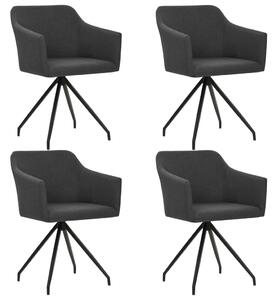Obrotowe krzesła stołowe, 4 szt., ciemnoszare, tkanina