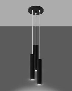 Czarna lampa wisząca tuba nad wyspę - S755-Lagor