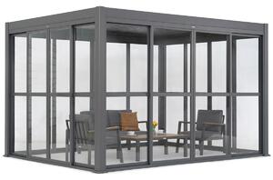Pergola tarasowa wolnostojąca Lagos 3x4 z drzwiami na cztery boki Garden Point antracyt