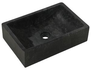 Umywalka, 45 x 30 x 12 cm, marmurowa, czarna
