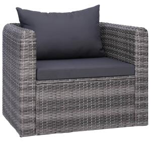 Ogrodowe krzesło z poduszką, rattan PE, szare