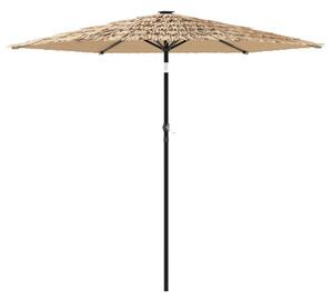 Parasol ogrodowy na stalowym słupku, brązowy, 223x223x213 cm