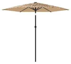 Parasol ogrodowy na stalowym słupku, brązowy, 223x223x213 cm