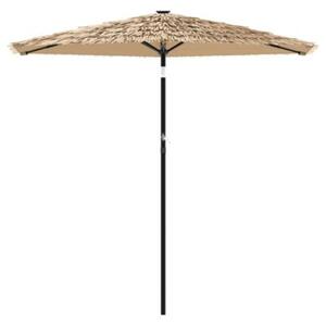 Parasol ogrodowy na stalowym słupku, brązowy, 223x223x213 cm