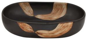 Umywalka nablatowa, czarna, owalna, 59x40x14 cm, ceramiczna