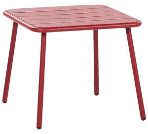 Zestaw balkonowy czerwony nowoczesny 2 krzesła 1 stół odporny na rdzę Delicato Beliani