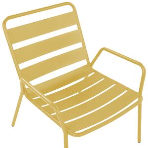 Zestaw balkonowy żółty nowoczesny 2 krzesła 1 stół odporny na rdzę Delicato Beliani