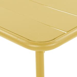 Zestaw balkonowy żółty nowoczesny 2 krzesła 1 stół odporny na rdzę Delicato Beliani