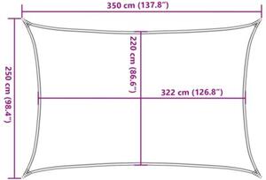 Żagiel przeciwsłoneczny, piaskowy, 3,5x2,5 m, 100% poliester