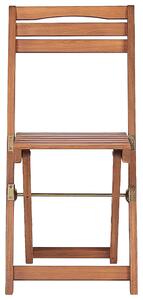 Składany zestaw mebli balkonowych drewno akacjowe 2 krzesła stolik Lenola Beliani