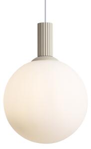 Skandynawska Lampa Wisząca Beżowa z Opalowym Szkłem - Polly