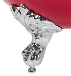 Wanna wolnostojąca czerwona retro akrylowa system przelewowy 170 x 76 cm Cayman Beliani
