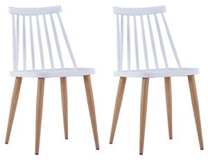 Krzesła jadalniane, 2 szt., białe, plastik