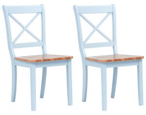Krzesła stołowe, 2 szt., szary i jasny brąz, drewno kauczukowca