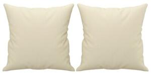Sofa 2-osobowa z poduszkami, kremowa, 120 cm, sztuczna skÃ³ra