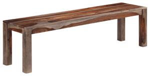 Ławka, 160 cm, szara, lite drewno sheesham