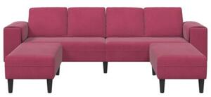 Nowoczesna sofa do salonu w kolorze czerwonego wina z poduszkami z pianki i poliesterowymi podÅokietnikami